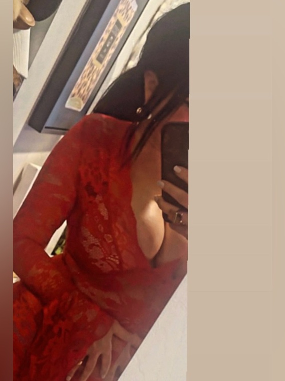 Red lace dress - XS